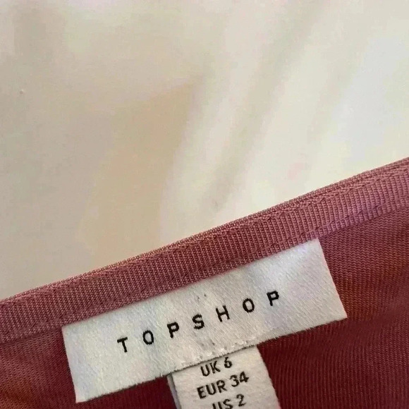 Topshop Women's Pink Side Button Mini Slip Dress Size 2 Sleeveless - Picture 9 of 13